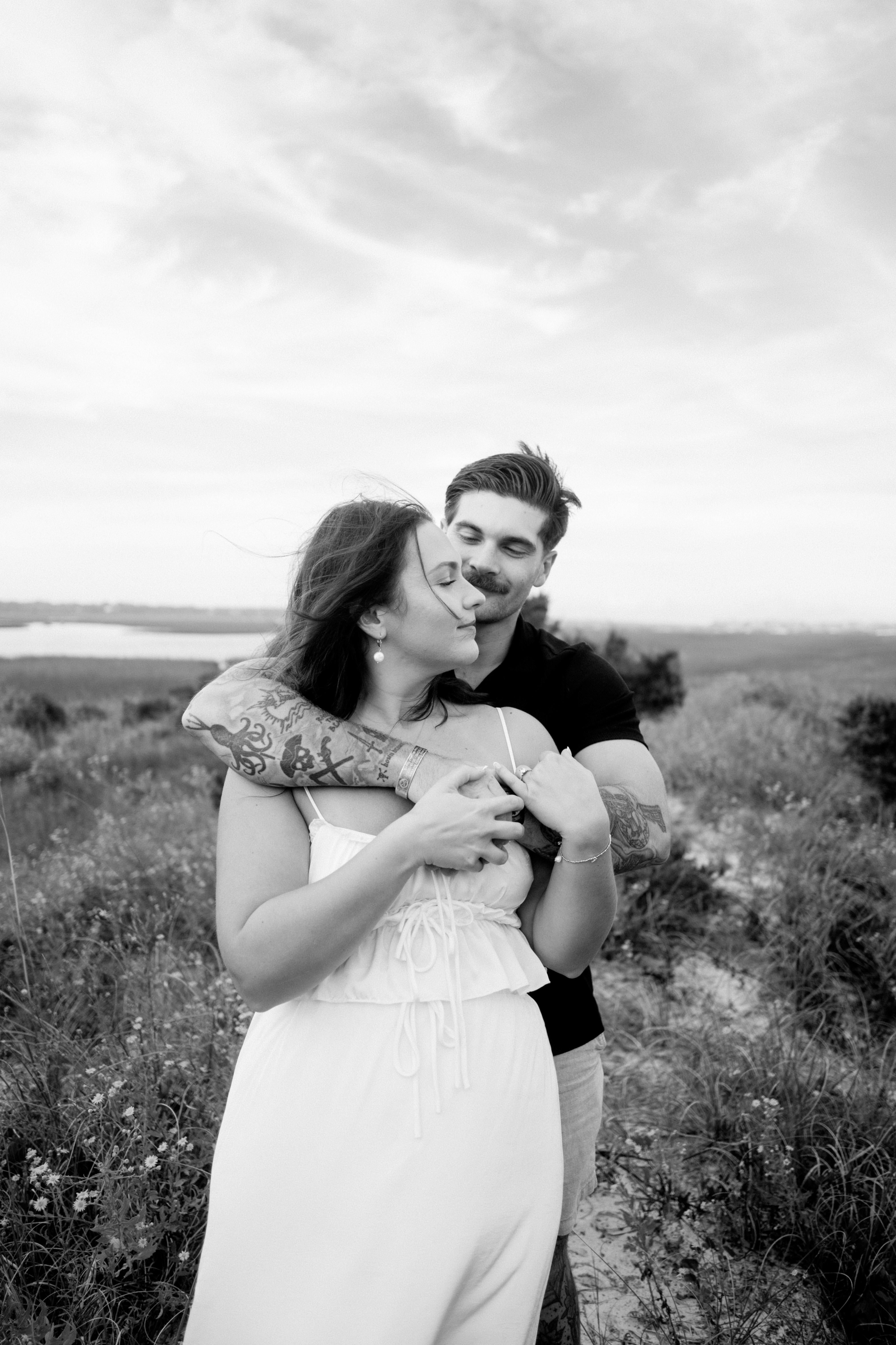 Tender embrace in natural setting